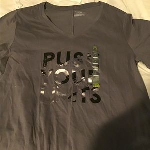 “Push Your Limits” Gray Tek Gear V-Neck Tee